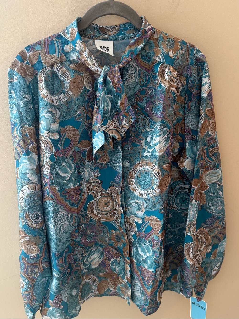 Nikki vintage 90s Blouse Secretary Shirt made in USA Western size 20 NWT